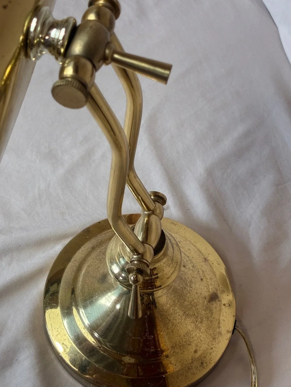 Vintage Brass Desk Lamp with Adjustable Arm and shade